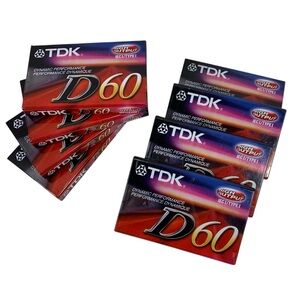 TDK D60 High Output Audio Cassette Tapes 8 Total NEW Sealed